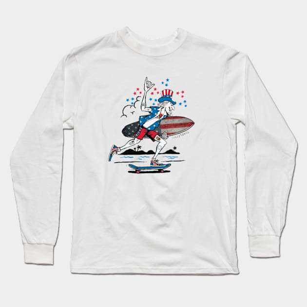 Surfin' USA! Long Sleeve T-Shirt by DizzySpells Designs